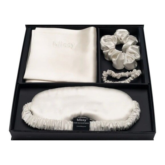 Blissy 100% Mulberry Silk 4PC Standard Pillowcase Dream Set NEW - Picture 2 of 7